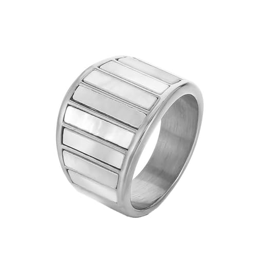 HIJONES Damen Klavier Musik Ring für Vintage Edelstahl Rock Hip Hop Ring Band Fingerschmuck Silber Größe 54 (17.2) von HIJONES