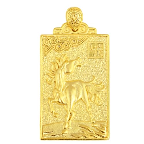 HIJONES Herren Chinesisches Tierkreiszeichen Anhänger Halskette aus Rostfreier Stahl Dog Tag Vintage Patronus Amulett Glücksbringer Halsketten Pferd von HIJONES