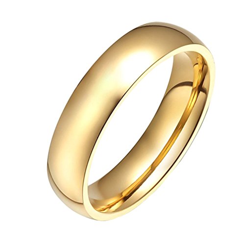 HIJONES Schmuck Damen Edelstahl 18k Gold Überzogene Hochzeit Ring Größe 60 (19.1) von HIJONES