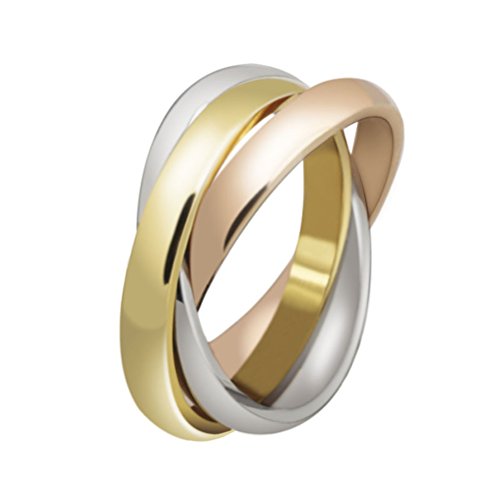 HIJONES Schmuck Damen für Immer Liebes Series Stilvolle Trizyklische Tricolor Ring Größe 65 (20.7) von HIJONES