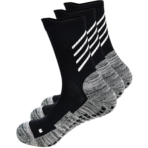 HIKERHEAVENLAR Schwarz Rutschteste Fussballsocken Herren Grip Fußball Socken Damen Yogasocken Baumwolle Gripy Sportsocken Basketball Tennis Gym Golf Wander Handball 36-42 Schwarzgrau M 3P HIKERHEAVENLAR Schwarz Rutschteste Fussballsocken Herren Grip Fußball Socken Damen Yogasocken Baumwolle Gripy Sportsocken Basketball Tennis Gym Golf Wander Handball 36-42 Schwarzgrau M 3P von HIKERHEAVENLAR