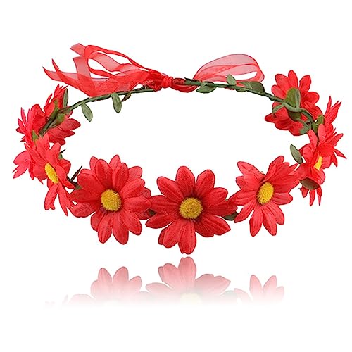 Blumen-Haarreif für Damen, Hochzeitszeremonie, zartes Stirnband mit verstellbarem Band, Fotografie-Haarschmuck, Blumenstirnband für Hochzeit, Braut, böhmisches Blumen-Stirnband für die Braut von HIOPOIUYT