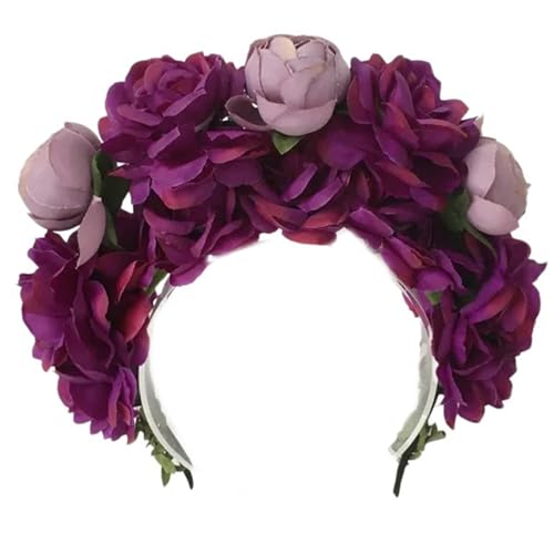 Braut-Girlanden, Blumen-Stirnband, Haarband für Damen, Kopfbedeckung, Kopfreif, Haar-Accessoire, bunt, Kopfschmuck, Damen-Blumen-Haarbänder von HIOPOIUYT