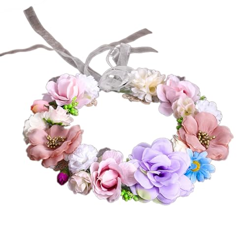Brautblumen-Haarbänder für Hochzeit, Blumen-Haarbänder, Blumen-Haarbänder, Blumenkranz, Blumen-Haarbänder für Mädchen von HIOPOIUYT