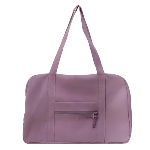 Damentasche mit großem Fassungsvermögen, Schultertasche, Nylon, wasserdicht, Einkaufstasche, Schüler, Schultasche, koreanischer Stil, Kissenbeutel, violett von HIOPOIUYT