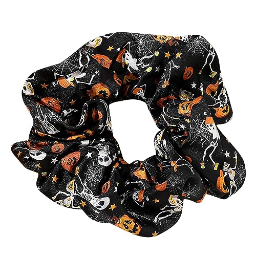 Elastische Haargummis, Haargummis, Halloween-Zubehör für Damen, Herbst, Mädchen, Haar-Accessoires, Halloween, Haargummis, elastische Satin-Haargummis, Pferdeschwanz-Halter, Haarbänder von HIOPOIUYT