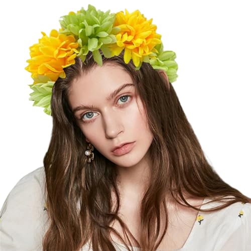 Elegante Stirnbänder mit weichem Stoff Blume Kopfschmuck Mädchen Blume Haarbänder Haarschmuck für Hochzeit, Party, Cosplay, Hochzeitszubehör von HIOPOIUYT