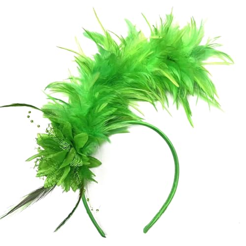 Feder-Stirnband, 1920er Jahre, gefiederter Fascinator, Party-Kopfbedeckung, Haarschmuck für Damen, Halloween, Karneval, Haarschmuck von HIOPOIUYT