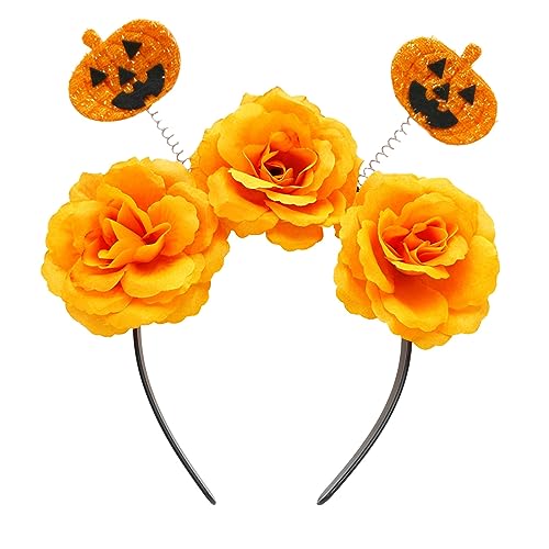 HIOPOIUYT Stero-Stirnband für Erwachsene, Teenager, Fledermaus und Blume, Haarreif, Halloween, Party, Kopfschmuck, Damen, Mädchen, Cosplay, Kostüm, Haarband, Cosplay, Stirnbänder für Damen, Cosplay, von HIOPOIUYT