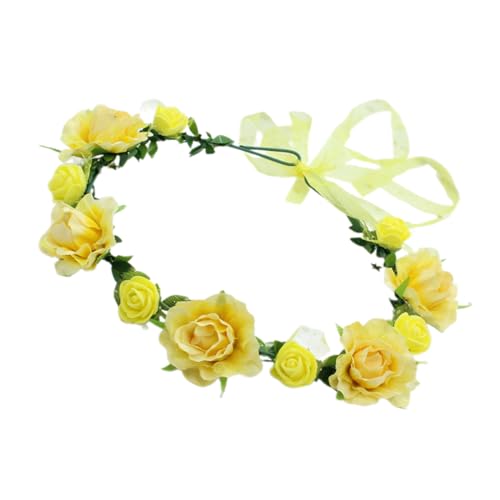 Kunstblumen-Haarband für Strand, Hochzeit, Blumen-Stirnband, Boho-Stil, Braut-Kopfschmuck, Blumenkranz, Stirnband von HIOPOIUYT