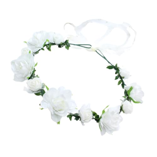 Kunstblumen-Haarband für Strand, Hochzeit, Blumen-Stirnband, Boho-Stil, Braut-Kopfschmuck, Blumenkranz, Stirnband von HIOPOIUYT