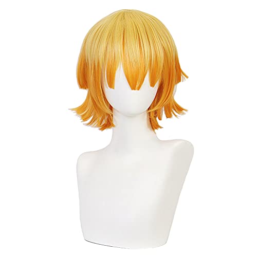 HIROAKIYA Zenitsu Agatsuma Wig, Demon Slayer Kimetsu no Yaiba Zenitsu Agatsuma Cosplay Wig with Wig Cap von HIROAKIYA