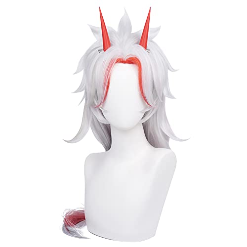 HIROAKIYA Arataki Itto Wig, Genshin Impact Arataki Itto Cosplay Wig with Clip Horn Wig Cap, Length Approx.75cm von HIROAKIYA