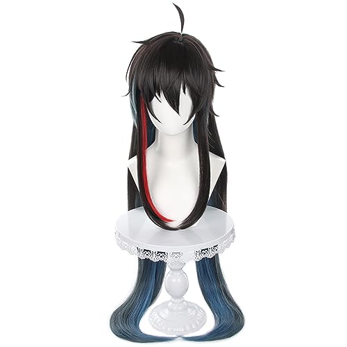 HIROAKIYA Dan Heng Imbibitor Lunae Cosplay Wig, Honkai Star Rail Cosplay Dan Heng Imbibitor Lunae Wig with Wig Cap, Length approx.105cm von HIROAKIYA