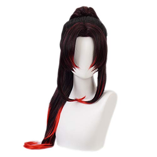 HIROAKIYA Kokushibo Wig, Demon Slayer Kimetsu no Yaiba Kokushibo Cosplay Wig Clip Ponytail with Wig Cap von HIROAKIYA