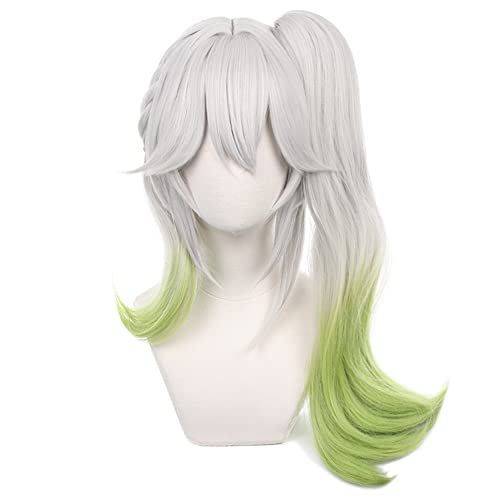 HIROAKIYA Nahida Wig, Genshin Impact Nahida Cosplay Wig with Clip Ponytail, Wig Cap von HIROAKIYA