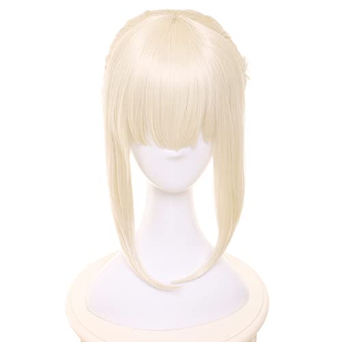 HIROAKIYA Saber Artoria Pendragon Alter Wig, Fate Saber Artoria Pendragon Alter Cosplay Wig Clip Hair Bun with Wig Cap von HIROAKIYA