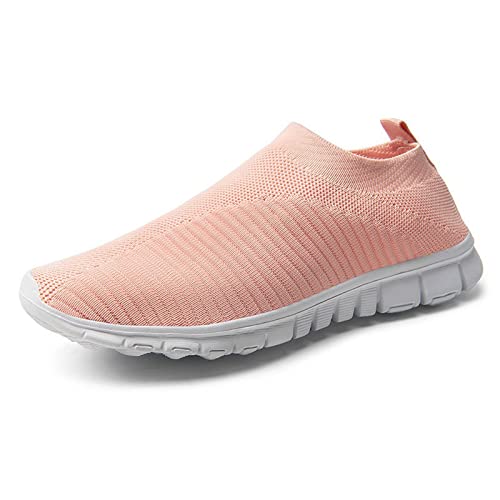 HJBFVXV Herren-Espadrilles Ultralight Comfortable Casual Shoes Couple Unisex Men Women Sock Mouth Walking Sneakers Soft Summer Big (Color : Pink, Size : 39 EU) von HJBFVXV