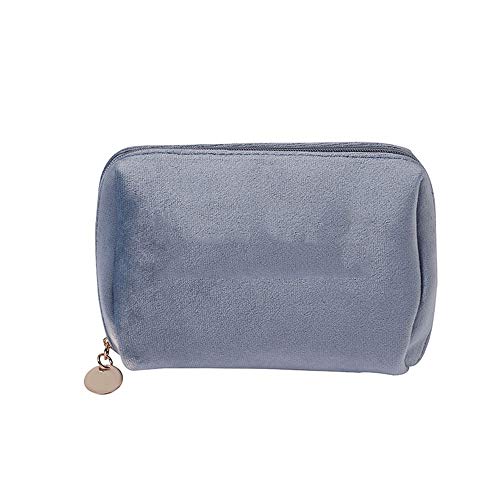 HJBFVXV Kosmetiktaschen 1 stück Frauen reißverschluss samt Make up Tasche Reisen große kosmetische Tasche festfarb weibliche Make up Tasche.(Color:Blue) von HJBFVXV