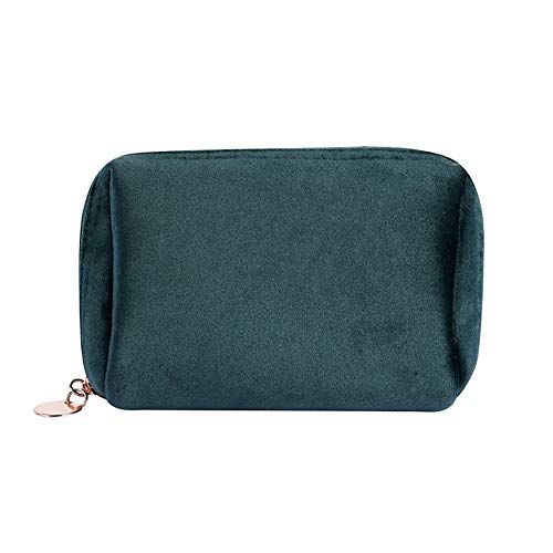 HJBFVXV Kosmetiktaschen 1 stück Frauen reißverschluss samt Make up Tasche Reisen große kosmetische Tasche festfarb weibliche Make up Tasche.(Color:Green) von HJBFVXV