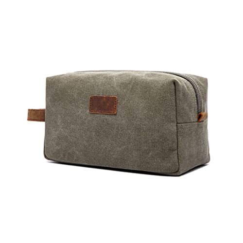 HJBFVXV Kosmetiktaschen Men‘s Makeup Bag Men Travel Toiletry Bag Canvas Hot Cosmetic Bag Waterproof Canvas Convenient Storage Bag(Color:Khaki) von HJBFVXV