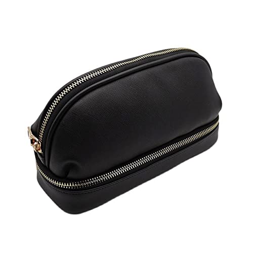 HJBFVXV Kosmetiktaschen Portable Essential Bag Cosmetic Bag Multi-Compartment Double Layer Leather Sample Bottle Storage Organizer Bag for Travel von HJBFVXV