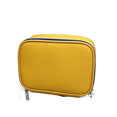 HJBFVXV Kosmetiktaschen Solid Color Women Makeup Bag Zipper Large Cosmetic Bag Travel Make Up Toiletry Bag Female Washing Cosmetic Bag(Color:Yellow) von HJBFVXV