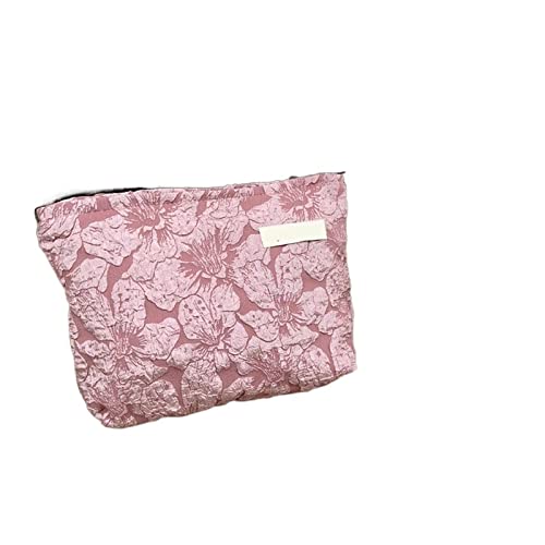 HJBFVXV Kosmetiktaschen Women Floral Cosmetic Bag Pouch Canvas Zipper Make Up Bag Makeup Bag Women Cotton Travel Washing Makeup Case von HJBFVXV