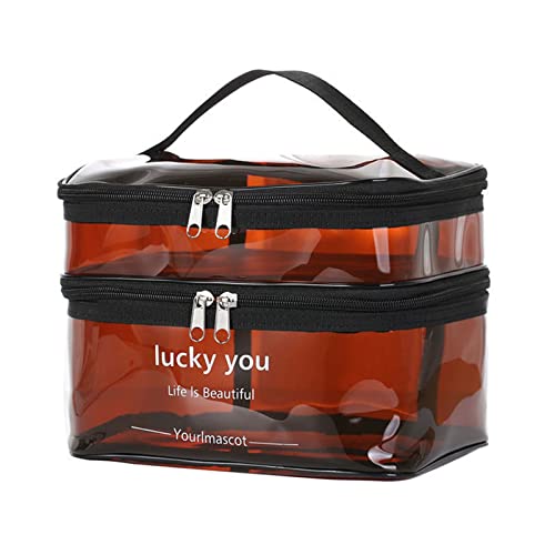 HJBFVXV Kosmetiktaschen Women Portable Travel Wash Bag Female Transparent Waterproof Double-Layer Dry Wet Separation Makeup Storage Pouch Large Capacity von HJBFVXV