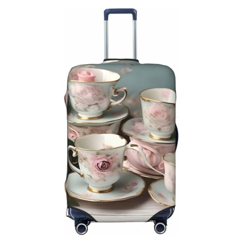 HJLUUFT Teebecher mit Rosen, romantischer Druck, Kofferabdeckung, Reisegepäckabdeckung, Schutz, Koffer, waschbar, kratzfest,, Schwarz , S HJLUUFT Teebecher mit Rosen, romantischer Druck, Kofferabdeckung, Reisegepäckabdeckung, Schutz, Koffer, waschbar, kratzfest,, Schwarz , S von HJLUUFT