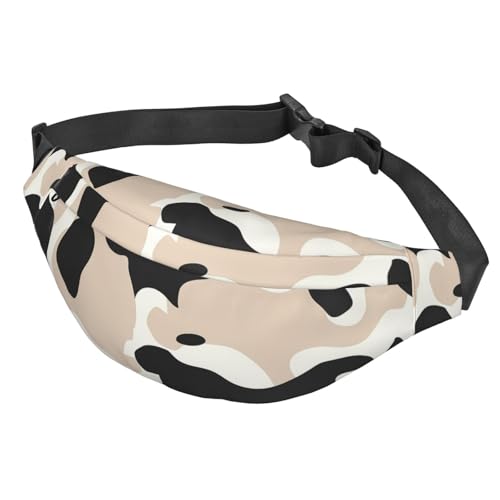 Bauchtasche für Damen und Herren, verstellbare Hüfttasche, Umhängetasche, Kuh-Punkt-Bauchtasche, Schwarz , Einheitsgröße Bauchtasche für Damen und Herren, verstellbare Hüfttasche, Umhängetasche, Kuh-Punkt-Bauchtasche, Schwarz , Einheitsgröße von HJRT