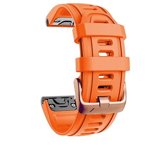 HKIDKK 20 mm Schnellverschluss-EasyFit-Armband für Garmin Fenix 5S 5SPlus 6S 6SPro Descent MK2S D2, Silikonarmband, roségoldene Schnalle, 20mm D2 Delta S, Achat von HKIDKK