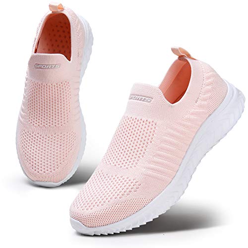 HKR Damen Atmungsaktiver Trainer Bequeme Sneaker Sportschuhe Leichte Wanderschuhe Mesh Laufschuhe Pink 36 EU von HKR