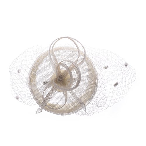 Pillbox Hut Damen Retro Fascinator Mesh Hut Blumen Haarreif mit Haarklammer Bunker Hut mit Schleife Schleier Hochzeit Gesichtsschleier Mädchen Stirnband Elegant Kopfschmuck Party Karneval von HKSCKJ