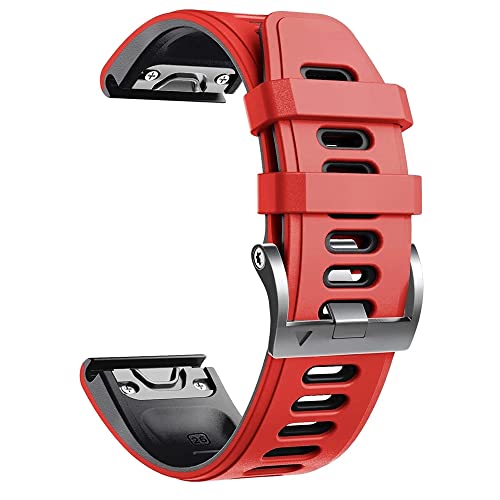 HKTS Uhrenarmband für Garmin Fenix 7, 7X, 5, 5X, Plus, 6, 6X, Pro 3, 3HR, Fenix7, Silikon, Schnellverschluss, Easyfit-Armband, 26 mm, 22 mm, For Approach S60 S62, Achat von HKTS