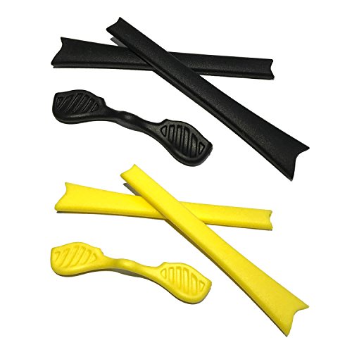 HKUCO Black/Yellow Replacement Silicone Leg Set For Oakley Radar Sunglasses Earsocks Rubber Kit von HKUCO