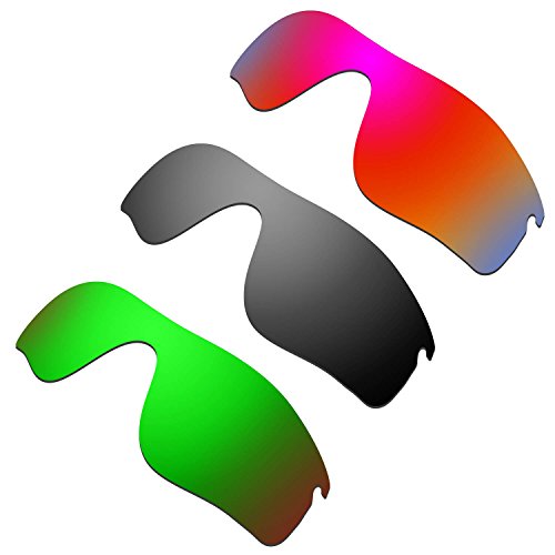 HKUCO Mens Replacement Lenses For Oakley RadarLock Path Red/Black/Emerald Green Sunglasses von HKUCO