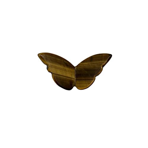 HLELU Meditationsgeschenk Naturstein Tigerauge Achat Schmetterling Kristall Edelstein Schmetterling Statue for Home Desktop Dekoration DAICHJAGYIN (Material : 60 * 30 * 5mm) von HLELU