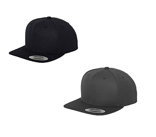 2er Flexfit Snapback Unisex Classic Cap 2-Tone Cap | viele Farbsets | Einheitsgröße | + GRATIS HLKauf Block (Farbe: 1x Darknavy& 1x Darkgrey & 1x HLKauf Block) von HLKauf