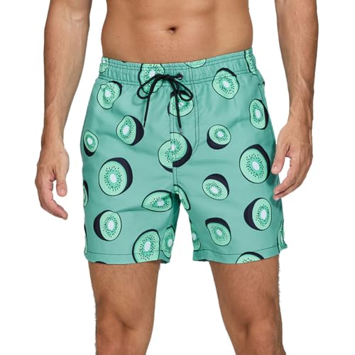HLVEXH Herren-Badehose, schnelltrocknend, mit Netzfutter und Taschen, Grüner Kiwi, XL HLVEXH Herren-Badehose, schnelltrocknend, mit Netzfutter und Taschen, Grüner Kiwi, XL von HLVEXH