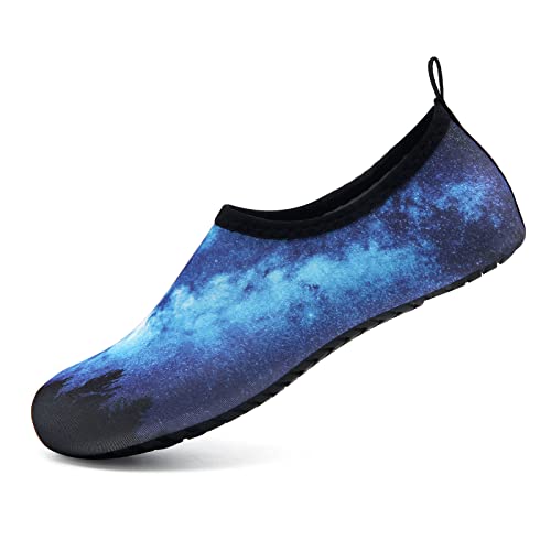 Badeschuhe Damen Herren Strandschuhe Barfuß Wasserschuhe Aquaschuhe Schwimmschuhe(Linie Blau,38/39) von HMIYA