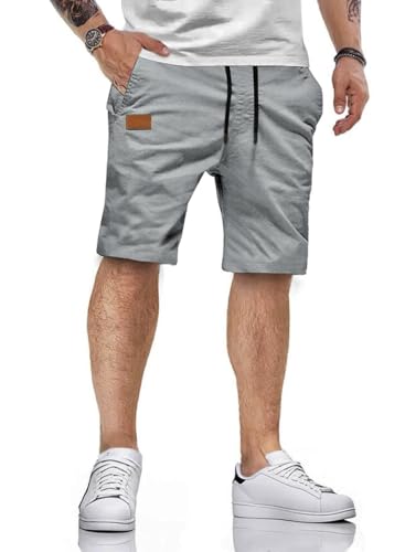 HMIYA Kurze Hosen Herren Baumwolle Chino Shorts Sommer Freizeitshorts Elastische Taille mit Taschen HMIYA Kurze Hosen Herren Baumwolle Chino Shorts Sommer Freizeitshorts Elastische Taille mit Taschen von HMIYA