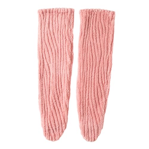 Slipper-Socken für Damen,Lange Overknee-Hohe warme Socken | Warme Winter-Slipper-Socken aus Korallenvlies, flauschige Strümpfe für Familienfreunde Hmltd von HMLTD