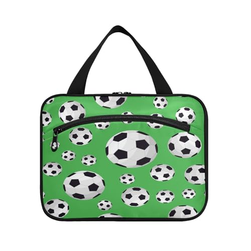 Kulturbeutel zum Aufhängen, für Damen, Herren, Jungen, Mädchen, Fußball, Fußball, wasserdicht, Kosmetiktasche, Make-up-Tasche, Kulturbeutel, Organizer für Reiseutensilien, Flasche, multi, L von HMZXZ