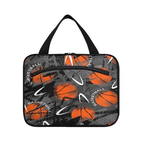 Kulturbeutel zum Aufhängen, für Damen, Herren, Jungen, Mädchen, Sport, modern, Basketball, wasserdicht, Kosmetiktasche, Make-up-Tasche, Kulturbeutel, Organizer für Reiseutensilien, Flasche, multi, L von HMZXZ