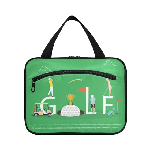 Kulturbeutel zum Aufhängen, für Damen, Herren, Jungen, Mädchen, junge Leute, die Golf spielen, wasserdicht, Kosmetiktasche, Kulturbeutel, Organizer für Reiseutensilien, Flasche, multi, L von HMZXZ