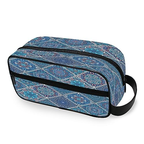 Tragbare Kulturtasche Ethno Boho Mandala Reise Waschtasche Multifunktions Kosmetiktasche Make-up-Tasche Aufbewahrungstasche für Frauen Männer Jungen Mädchen, multi von HMZXZ