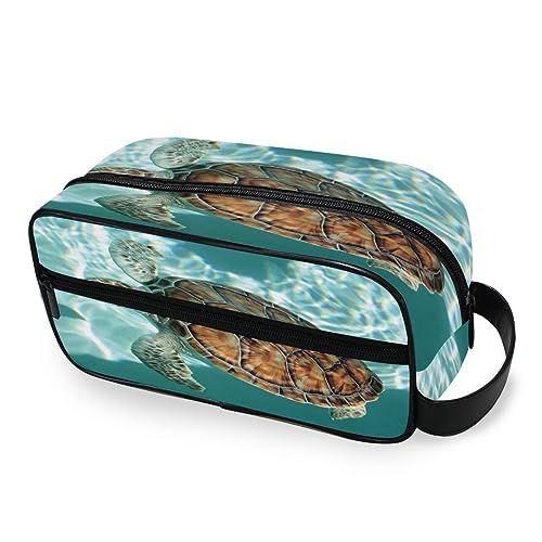 Tragbare Kulturtasche Meer Strand Schildkröte Reise Waschtasche Multifunktions Kosmetiktasche Make-up-Tasche Aufbewahrungstasche für Frauen Männer Jungen Mädchen, multi von HMZXZ