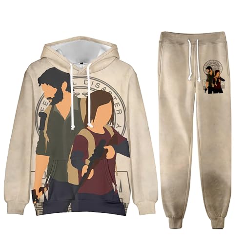 Drama Starring Hoodie Und Jogginghose Set Game The Last, Ellie Hoodies Couple Outfit Dating Prom, Männerkostüme Frauen Teenager Cosplay Uniform Anzug Sweatshirt (C,M) von HNDB