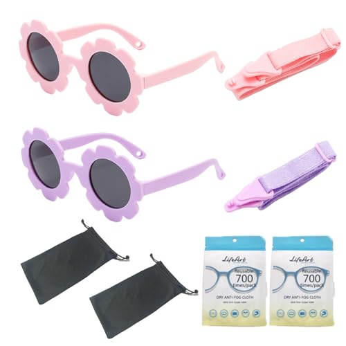 HNFKOZ Baby-Sonnenbrille, 8 Stück, Kleinkind-Sonnenbrille mit verstellbaren Stirnbändern, weiche Silikonrahmen, inklusive Aufbewahrungstaschen und Reinigungstüchern für den Außenbereich HNFKOZ Baby-Sonnenbrille, 8 Stück, Kleinkind-Sonnenbrille mit verstellbaren Stirnbändern, weiche Silikonrahmen, inklusive Aufbewahrungstaschen und Reinigungstüchern für den Außenbereich von HNFKOZ